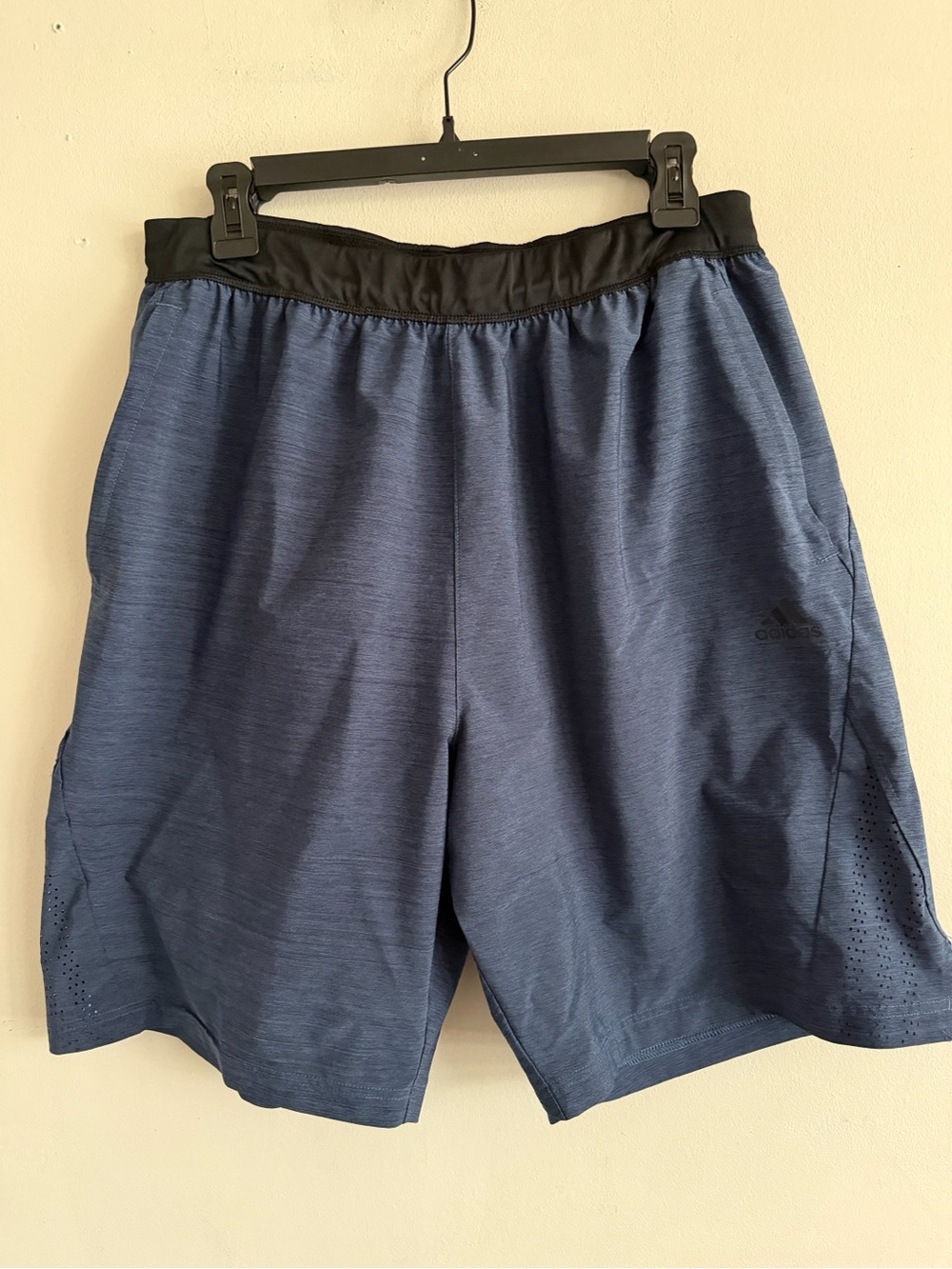 adidas Men's Athletic Shorts - Navy Blue with Black Waistband